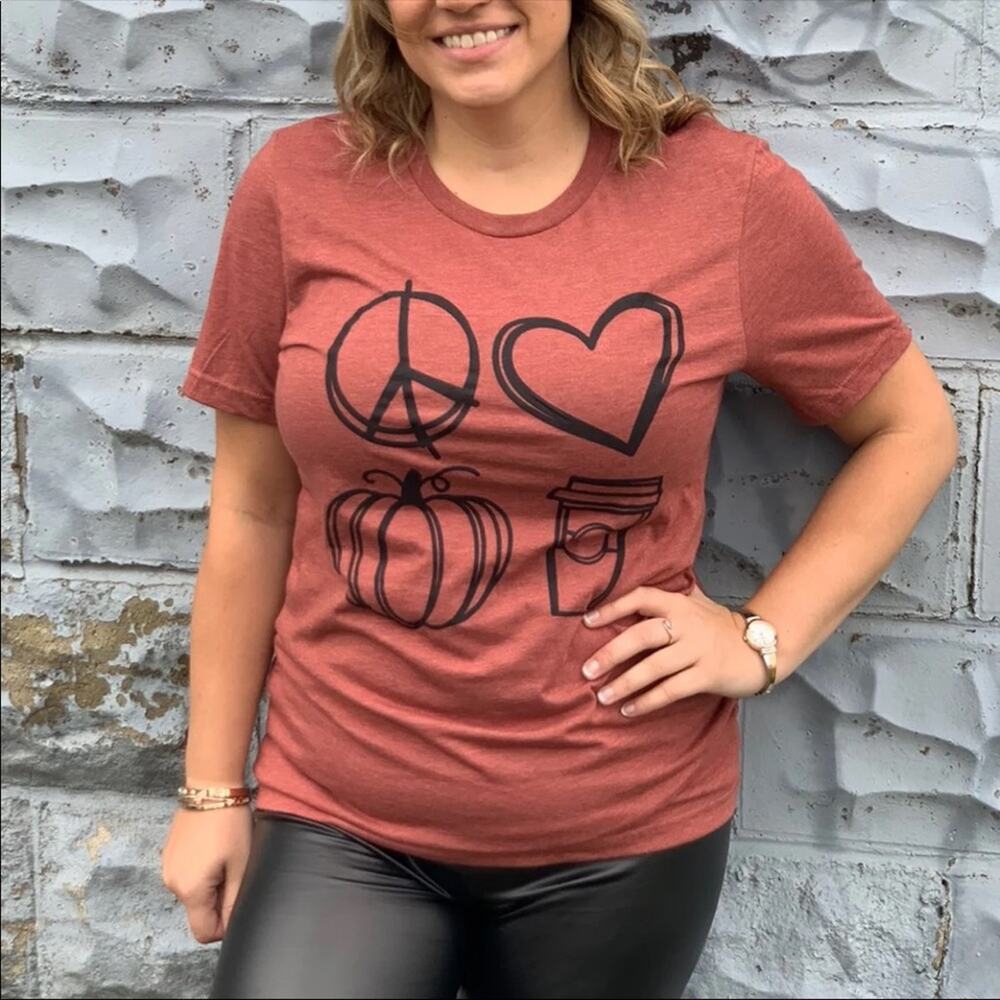 Pumpkin Spice Graphic Tee Large NWOT